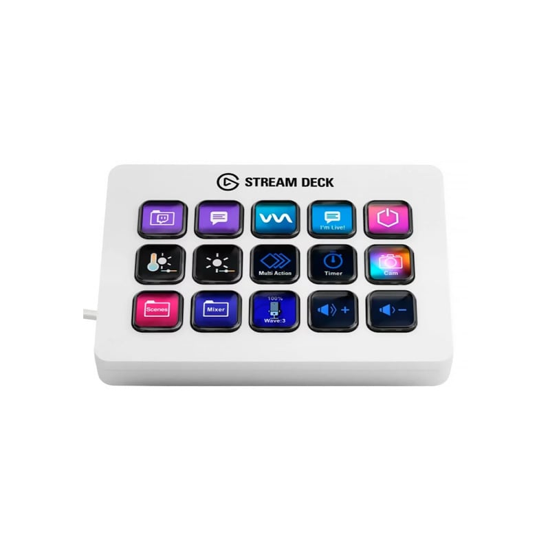STREAM DECK ELGATO - CON 15 TECLAS LCD MK.2 CON BASE - WHITE