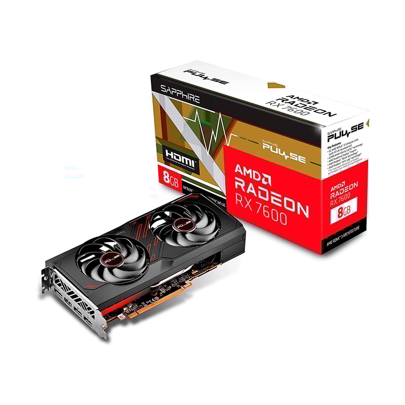 PLACA DE VIDEO SAPPHIRE AMD RADEON RX 7600 PULSE 8GB GDDR6