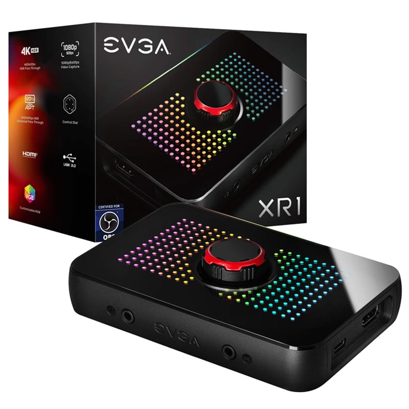 OUTLET - CAPTURADORA DE VIDEO EVGA XR1 ARGB - FULL HD 60 FPS 4K PASS THROUGH