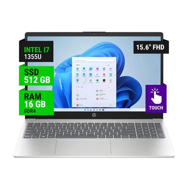 Notebook Hp 15-Fd0127dx 15.6" Fhd Intel Core I7 1355u 16gb Ram 512gb Ssd - Touch Screen
