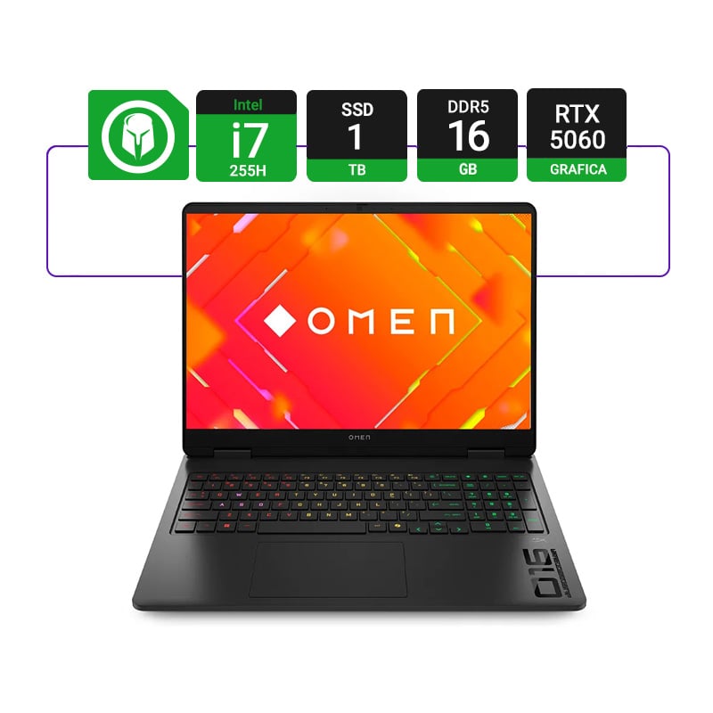 NOTEBOOK HP OMEN 16-AM0073 16" INTEL I7 CORE ULTRA 255H 16GB RAM 1TB NVME RTX 5060 8GB W11 - 144HZ