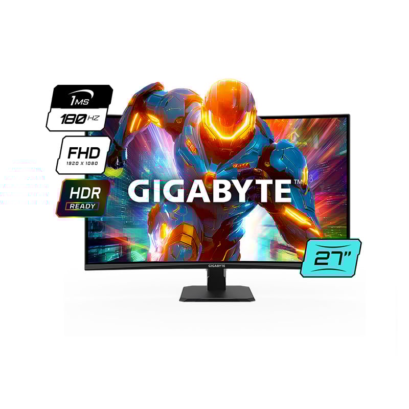 MONITOR GAMER CURVO VA 27" GIGABYTE GS27FC FHD 180HZ 1MS FREESYNC