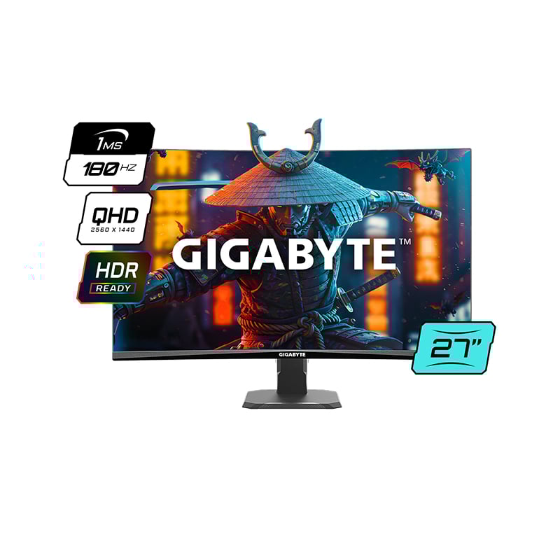 MONITOR GAMER VA 27" GIGABYTE EDGE CURVO GS27QCA QHD 2K 180HZ 1MS FREESYNC