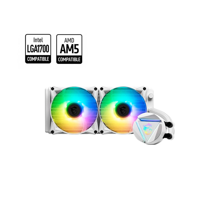 CPU WATER COOLER 240MM MSI MAG CORELIQUID 240R V2 WHITE ARGB