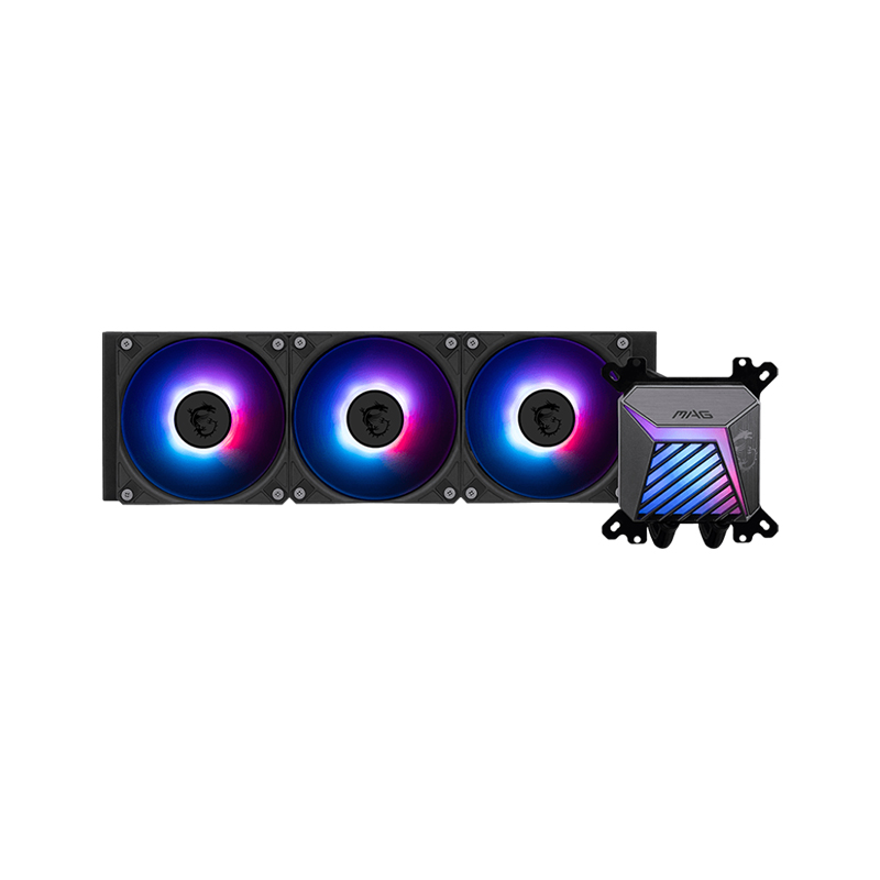 CPU WATER COOLER 360MM MSI MAG CORELIQUID A15 360 ARGB - 3X 120MM BLACK