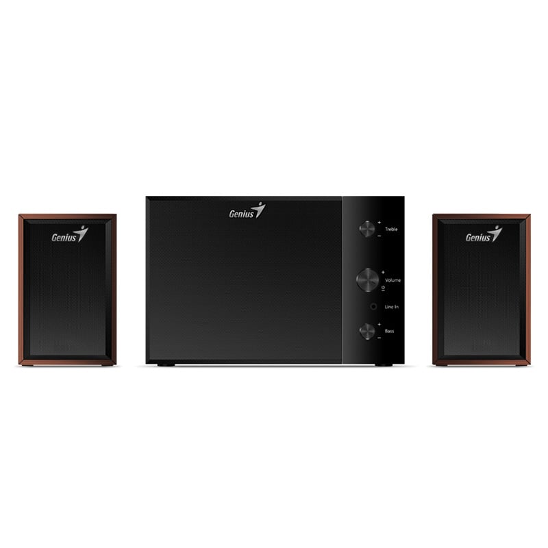 PARLANTES GENIUS SW-G2.1 350 15W MADERA - BROWN WOOD