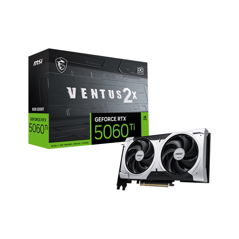 PLACA DE VIDEO MSI NVIDIA GEFORCE RTX 5060 TI VENTUS 2X 8GB PLUS GDDR7