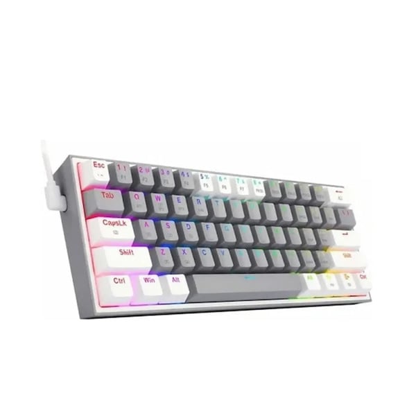 TECLADO MECANICO 60% REDRAGON FIZZ K617-RGB GRAY/WHITE- SWITCH RED