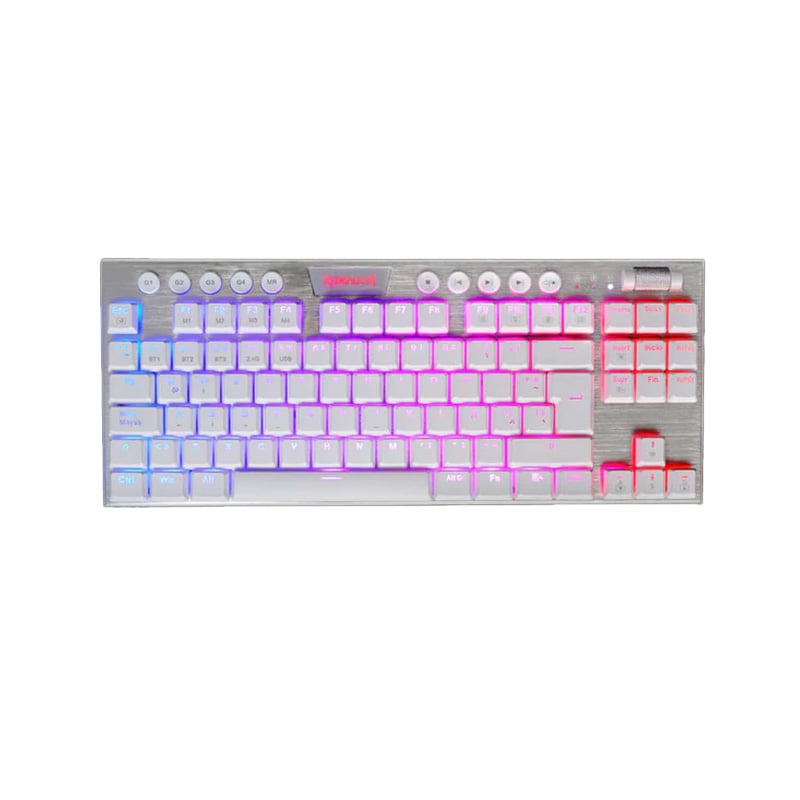 TECLADO MECANICO INALAMBRICO REDRAGON K621 HORUS TKL WHITE RGB RED SWITCHES - ESPAÑOL