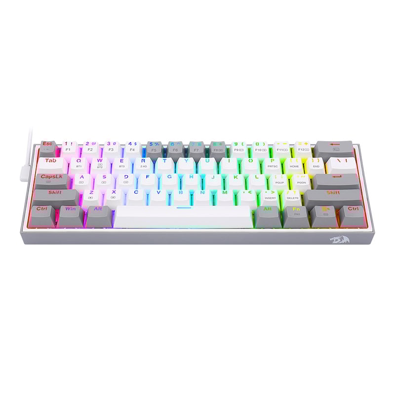TECLADO MECANICO 60% REDRAGON FIZZ PRO K616 WHITE/GREY RGB RED SWITCHES