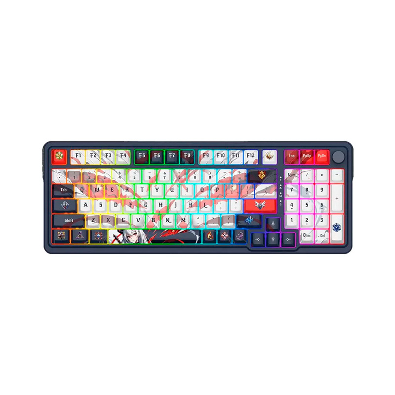 TECLADO MECANICO REDRAGON EISA K686AK PRO RGB SWITCH RED WIRED/BT EN NEGRO Y BLANCO ANIME