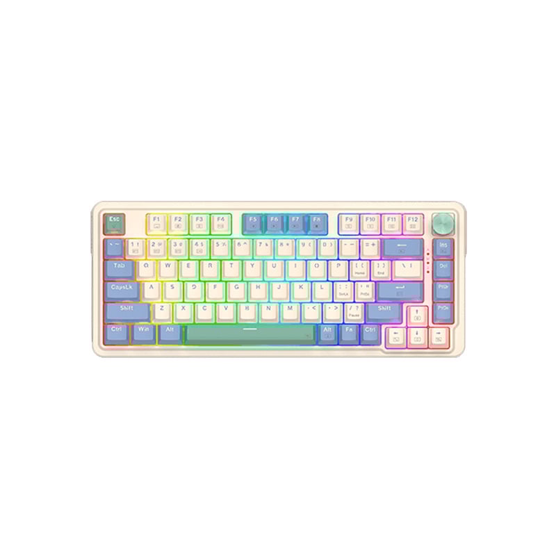 TECLADO MECANICO 75% REDRAGON UCAL K673 RGB PRO - SWITCH RED - WIRED/2.4GHZ/BT - CREAM/PURPLE/GREEN