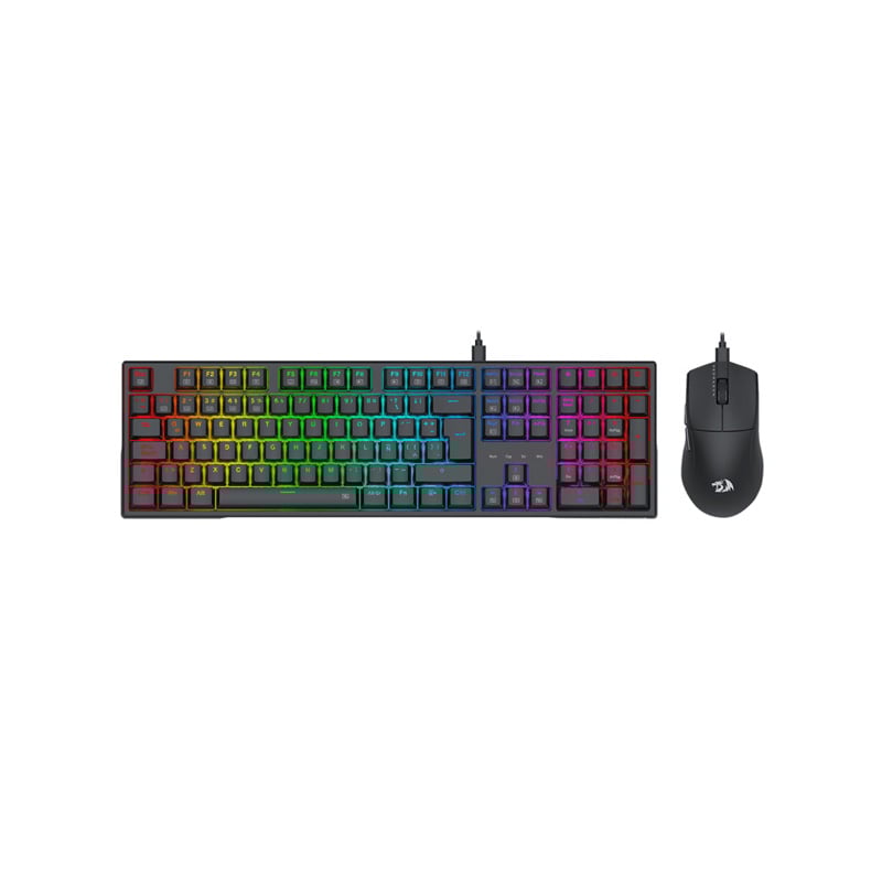 KIT DE TECLADO Y MOUSE REDRAGON S146 - K668 TRUNDLE FULL SIZE MECÁNICO RGB ESP & MOUSE KING M724