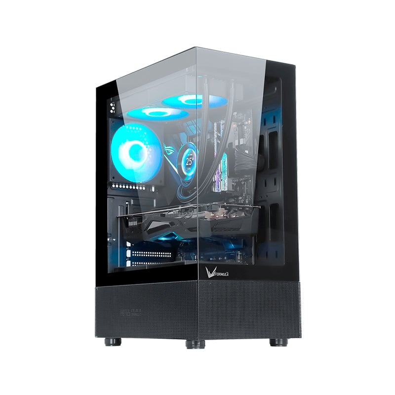 GABINETE GAMER FORMULA V CRYSTAL Z1+ BLACK 3 FAN FRGB