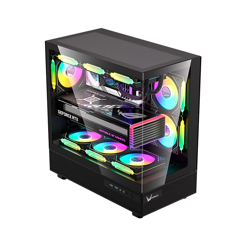 GABINETE GAMER FORMULA V CRYSTAL Z8 COSMIC BLACK 6 FAN FRGB
