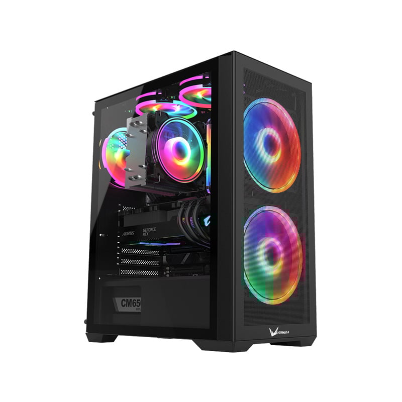 GABINETE GAMER FORMULA V AIR POWER G5 DUO BLACK 3 FAN FRGB