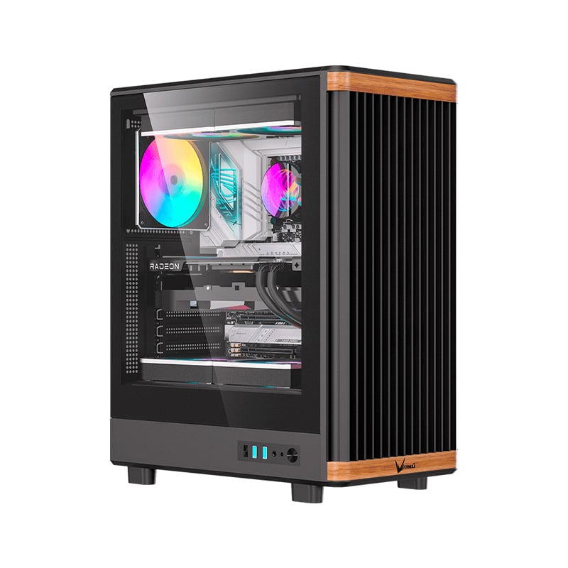GABINETE GAMER FORMULA V TIMBERLINE T1 BLACK 4 FAN FRGB