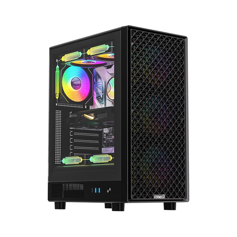GABINETE GAMER FORMULA V MANA DYNAMIQ BLACK 4 FAN FRGB