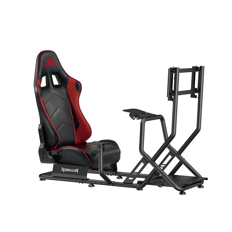 ESTRUCTURA PARA SIMULADOR DE CARRERAS REDRAGON VORTEX RDSC09BS03- CON BUTACA Y SOPORTE PC TV