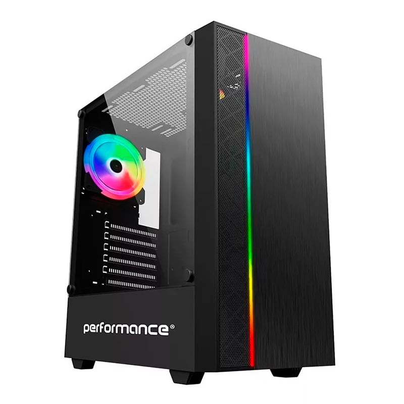 GABINETE GAMER PERFORMANCE 80-16 1 FAN RAINBOW (CONTROLABLE POR BOTON)
