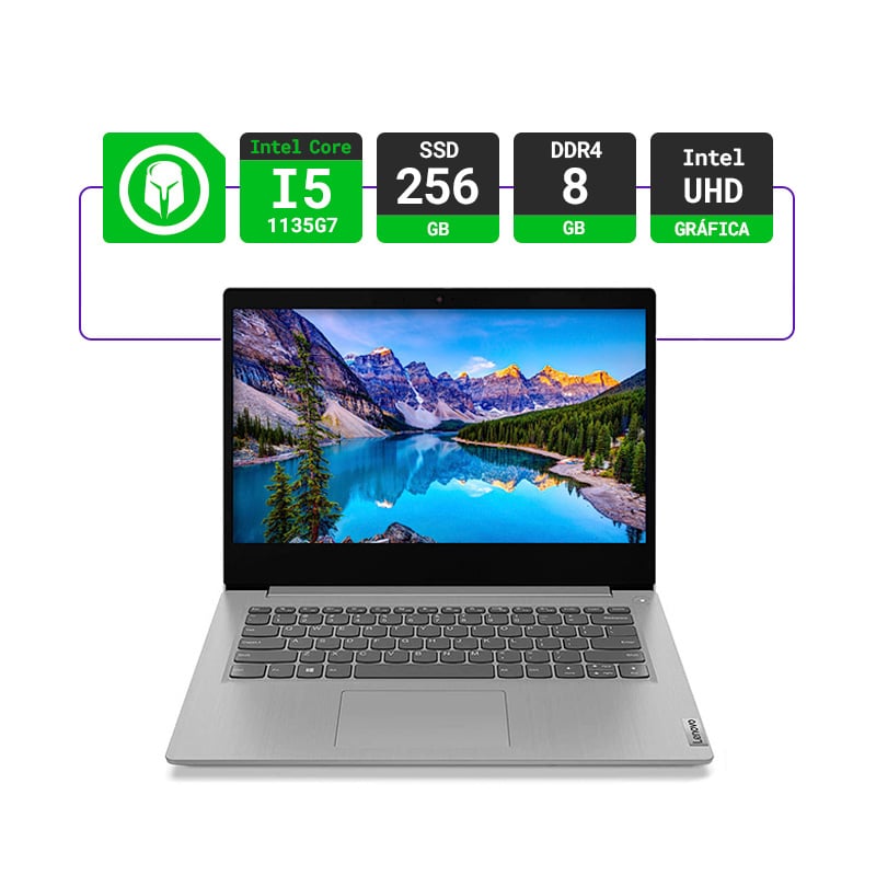 OUTLET - NOTEBOOK LENOVO IDEAPAD 3I 14" INTEL I5 1135G7 8GB RAM 256GB SSD W11H PLATINUM GREY
