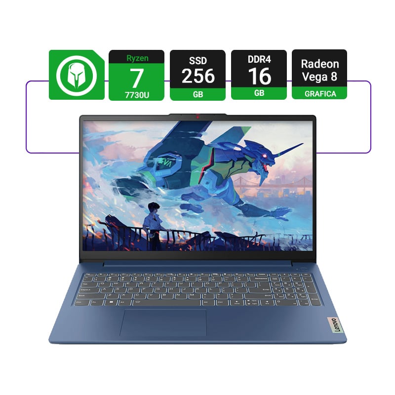 NOTEBOOK LENOVO IDEAPAD SLIM 3 15ABR8 15.6" RYZEN 7 7730U 16GB RAM 512GB NVME FHD - FREEDOS