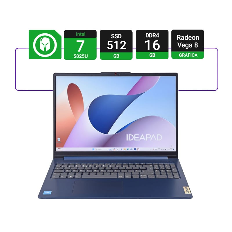 NOTEBOOK LENOVO IDEAPAD SLIM 3 15ABR8 15.6" RYZEN 7 5825U 16GB RAM 512GB NVME FHD - W11 HOME
