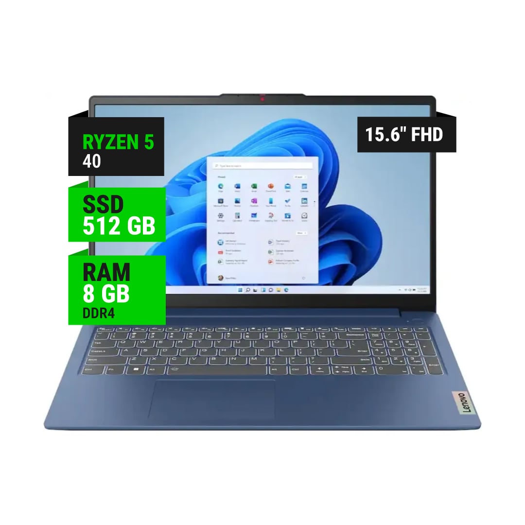 NOTEBOOK LENOVO IDEAPAD SLIM 3 15AMN8 15.6" FHD RYZEN 5 40 8GB RAM 512GB NVME