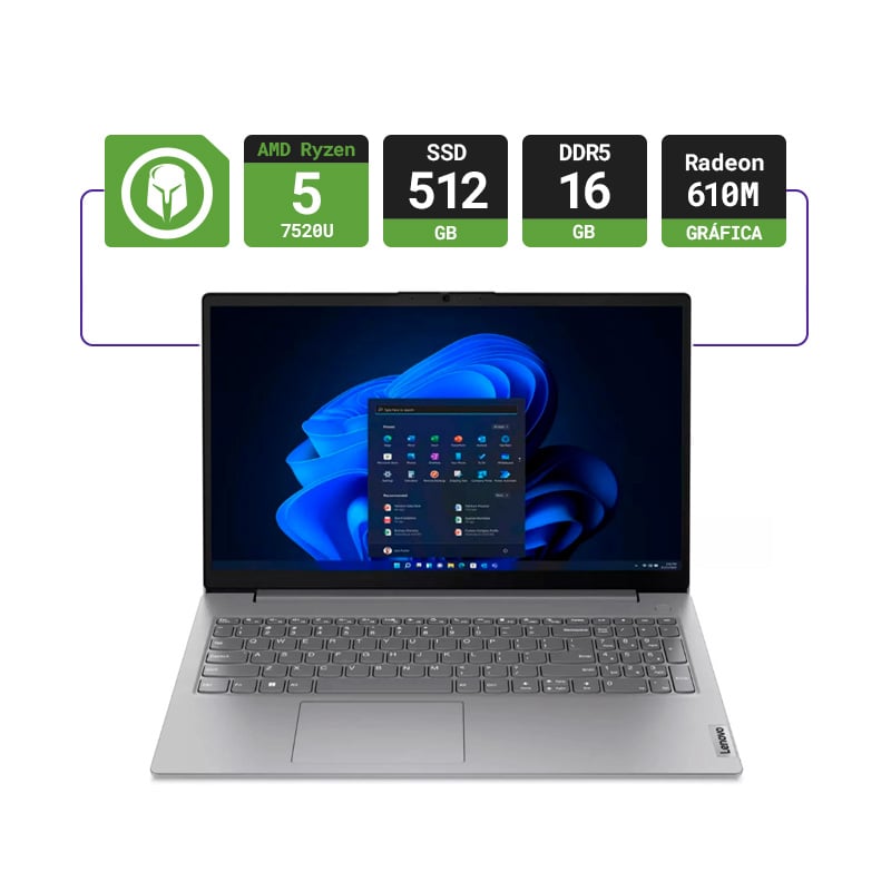 NOTEBOOK LENOVO V15 G4 15.6" RYZEN 5 7520U 16GB RAM 512GB SSD FREEDOS