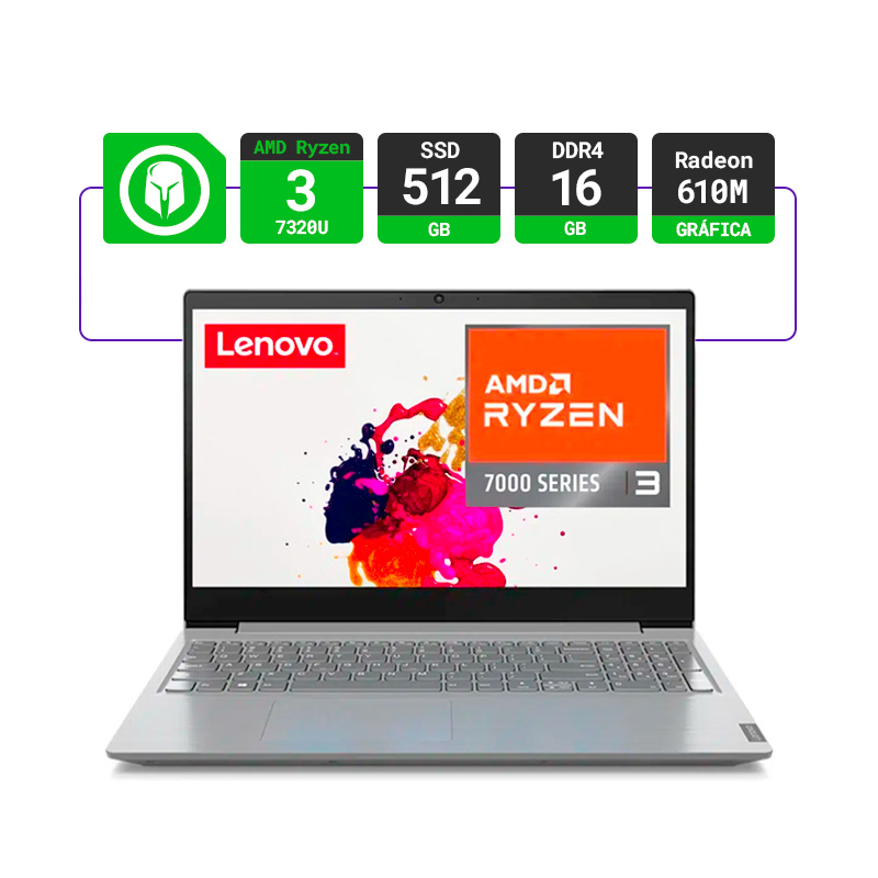 NOTEBOOK LENOVO V15 G4 15.6" RYZEN 3 7320U 16GB RAM 512GB SSD FREEDOS