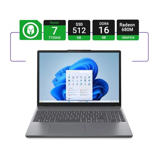 Notebook Lenovo Ideapad Slim 3 15arp10 15.3" Wuxga Ryzen 7 7735hs 16gb Ram 512gb Nvme Fhd - Sin So