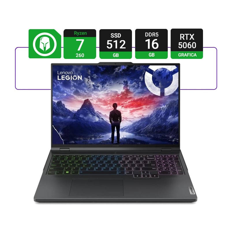 NOTEBOOK LENOVO LEGION 5 GAMING 15AHP10 15.6" 165HZ RYZEN 7 260 16GB RAM 512GB SSD GTX 5060 8GB W11