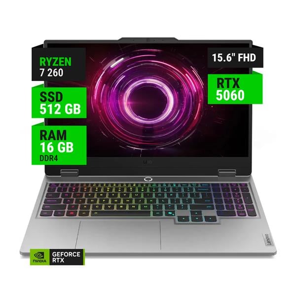 Notebook Lenovo Legion 5 Gaming 15ahp10 15.6" 165hz Ryzen 7 260 16gb Ram 512gb Ssd Rtx 5060 8gb W11