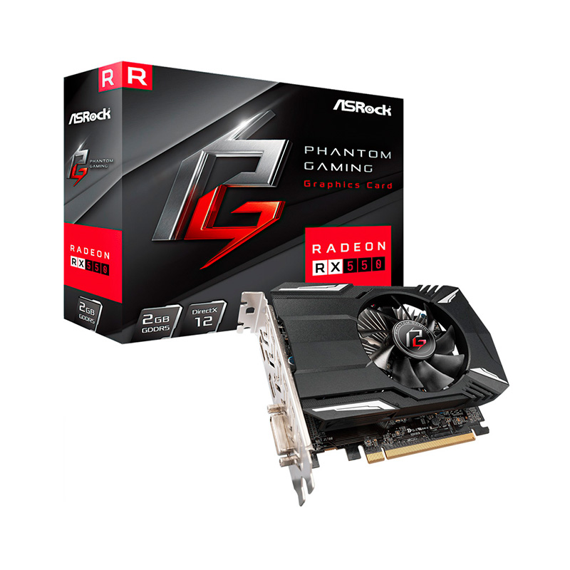 PLACA DE VIDEO ASROCK AMD RADEON RX 550 PHANTOM GAMING 2GB GDDR5