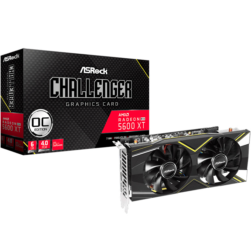 OUTLET - PLACA DE VIDEO ASROCK RX 5600 XT CHALLENGER D OC 6GB GDDR6 - GARANTIA 3 MESES