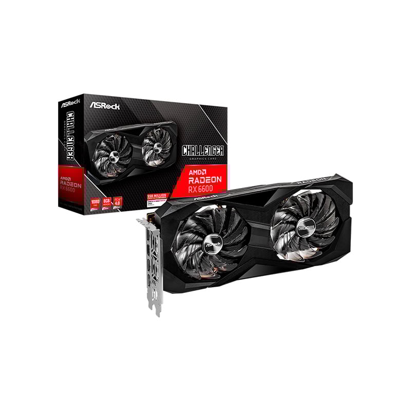 PLACA DE VIDEO ASROCK AMD RADEON RX 6600 CHALLENGER D DUAL FAN 8GB GDDR6