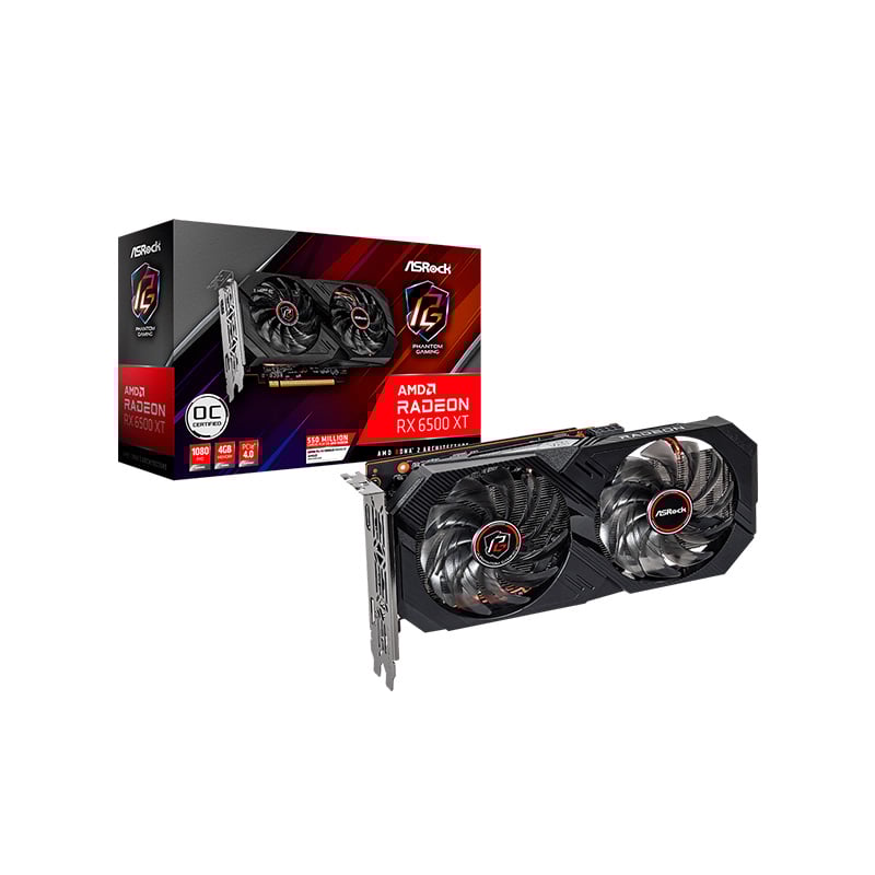 PLACA DE VIDEO ASROCK AMD RADEON RX 6500 XT PHANTOM GAMING D 4GB GDDR6 OC