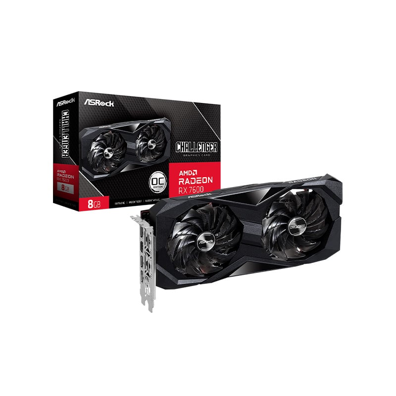 PLACA DE VIDEO ASROCK AMD RADEON RX 7600 CHALLENGER 8GB GDDR6 OC (SIMILAR A RTX 4060)