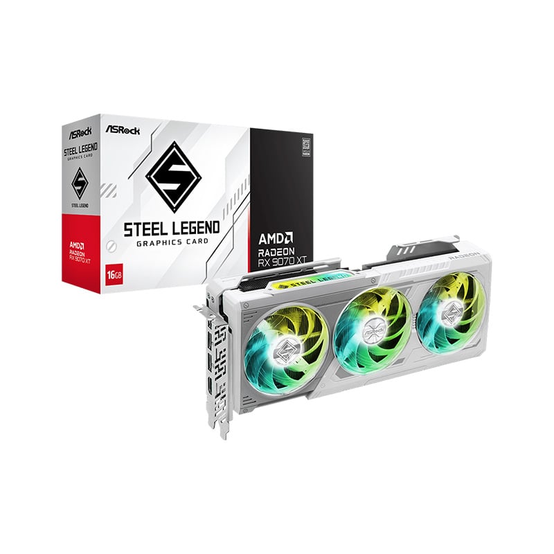 PLACA DE VIDEO AMD RADEON ASROCK RX 9070 XT STEEL LEGEND 16GB GDDR6