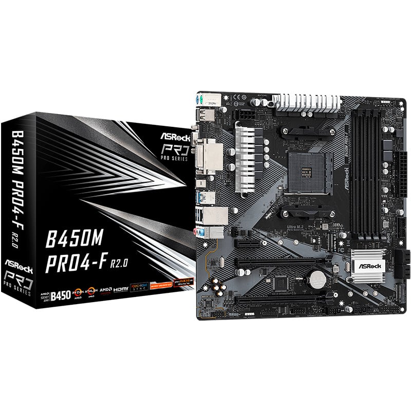 MOTHERBOARD ASROCK B450M PRO4 R2.0 AM4