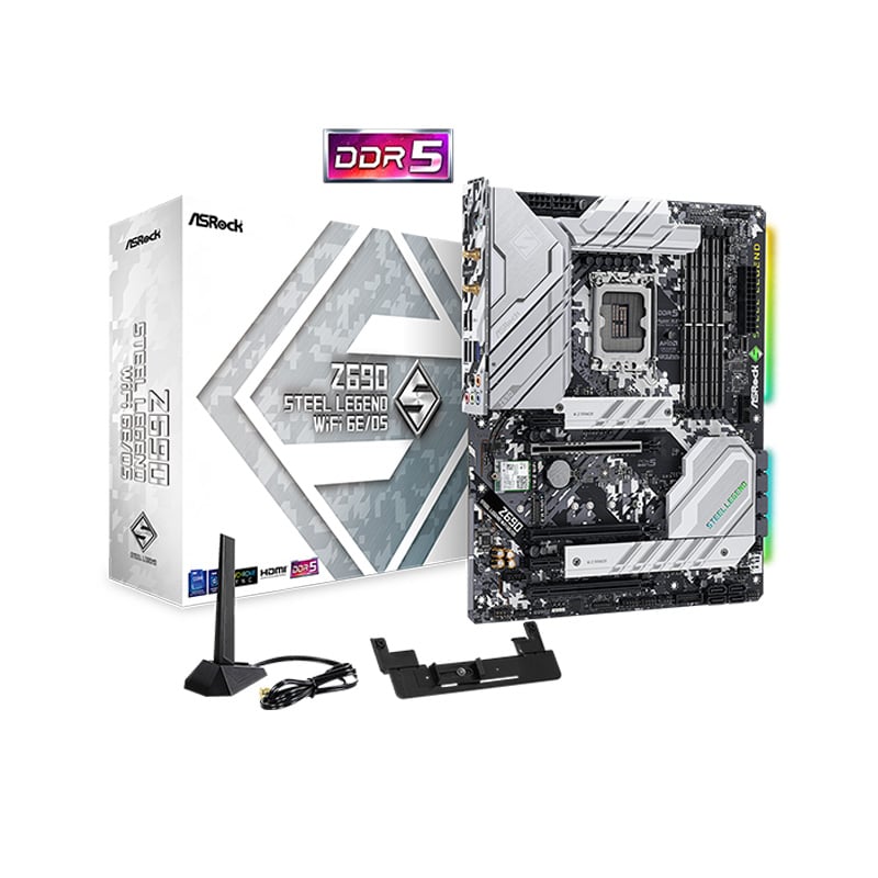 MOTHERBOARD ASROCK Z690 STEEL LEGEND WIFI 6E DDR5 1700 - WHITE BOX ( SIN CAJA ORIGINAL)