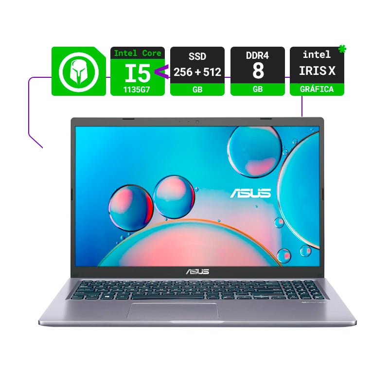 NOTEBOOK ASUS X515EA 15.6" INTEL I5 1135G7 8GB RAM 256GB + 512GB SSD FREEDOS