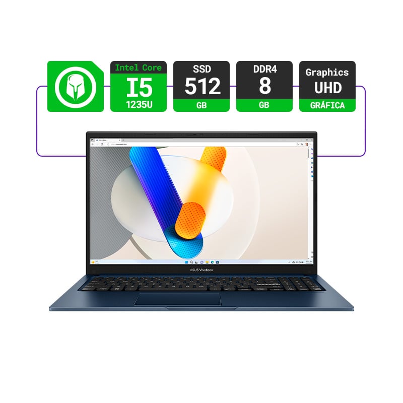 NOTEBOOK ASUS VIVOBOOK X1504 15.6" INTEL I5 1235U 8GB RAM 512GB SSD FHD FREEDOS