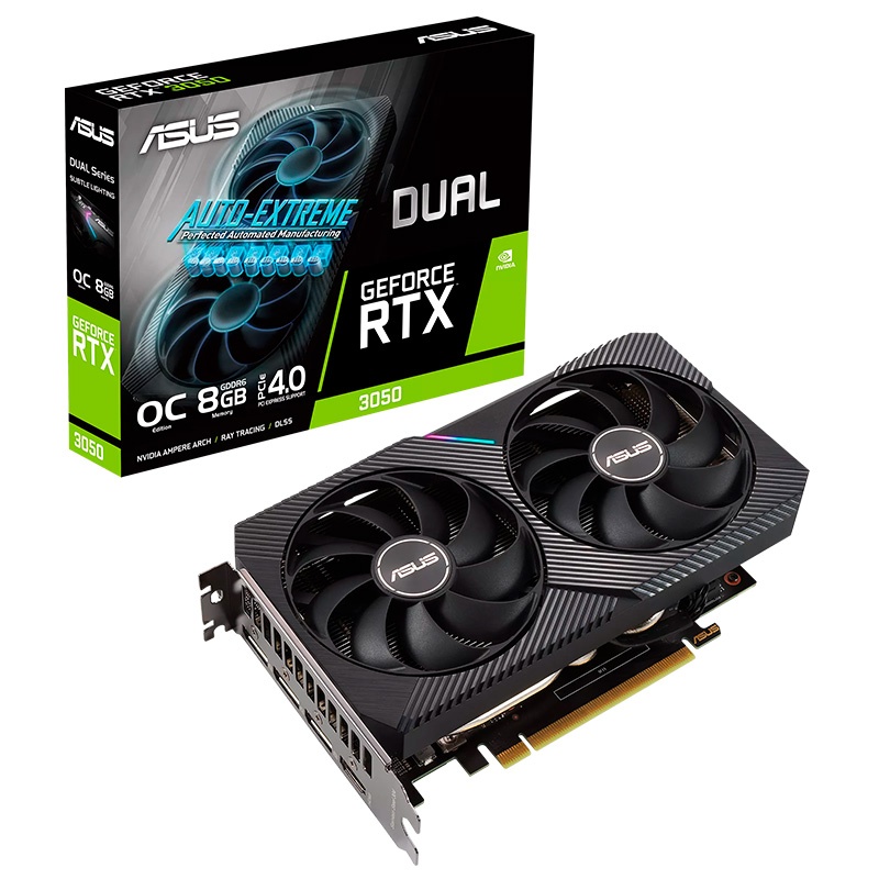 PLACA DE VIDEO ASUS NVIDIA GEFORCE RTX 3050 DUAL OC 8GB GDDR6