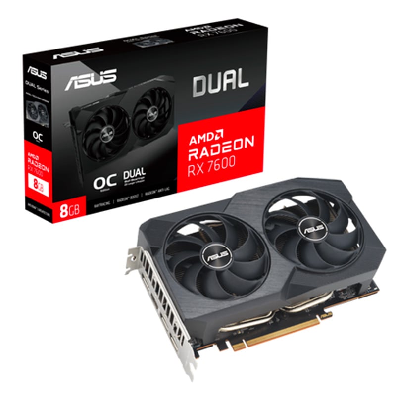 PLACA DE VIDEO ASUS AMD RADEON RX 7600 DUAL V2 8GB GDDR6 OC