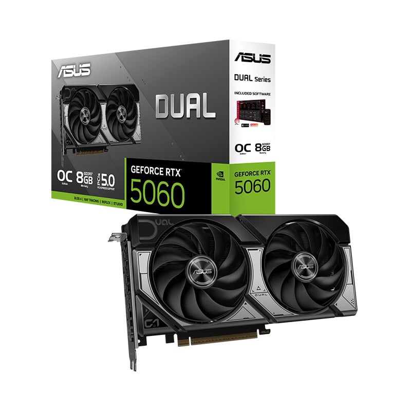 PLACA DE VIDEO ASUS NVIDIA GEFORCE RTX 5060 DUAL 8GB GDDR7