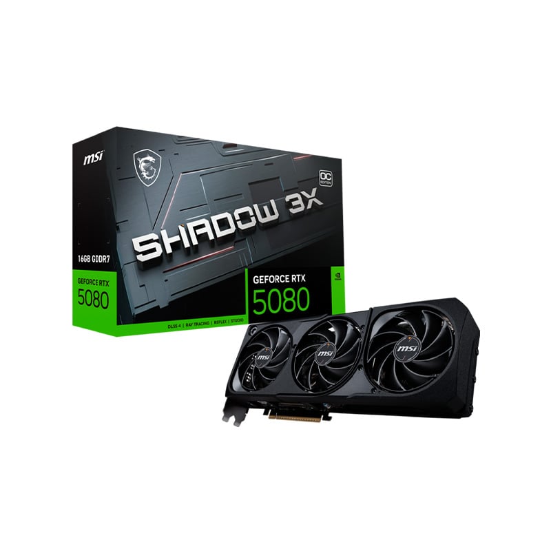 PLACA DE VIDEO MSI NVIDIA GEFORCE RTX 5080 SHADOW 3X 16GB OC GDDR7