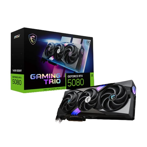 PLACA DE VIDEO MSI NVIDIA GEFORCE RTX 5080 GAMING TRIO OC 16GB GDDR7