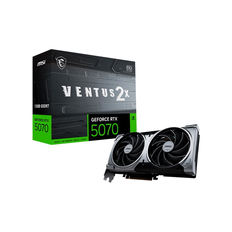 PLACA DE VIDEO MSI NVIDIA GEFORCE RTX 5070 VENTUS 2X 12GB OC GDDR7