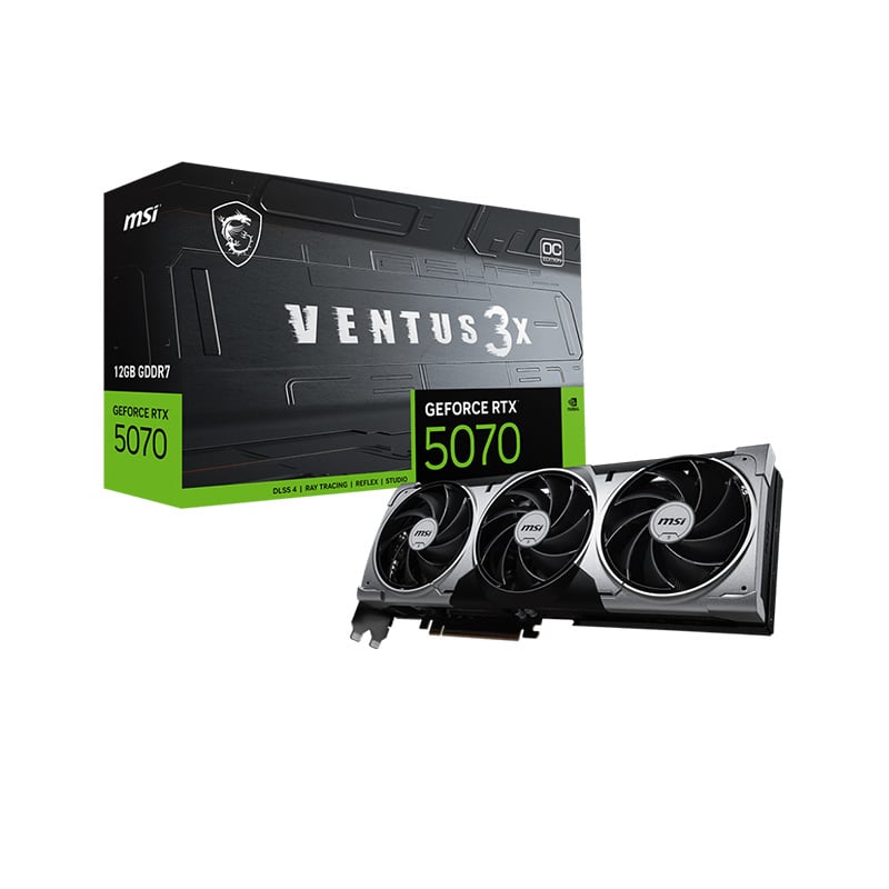 PLACA DE VIDEO MSI NVIDIA GEFORCE RTX 5070 VENTUS 3X 12GB OC GDDR7